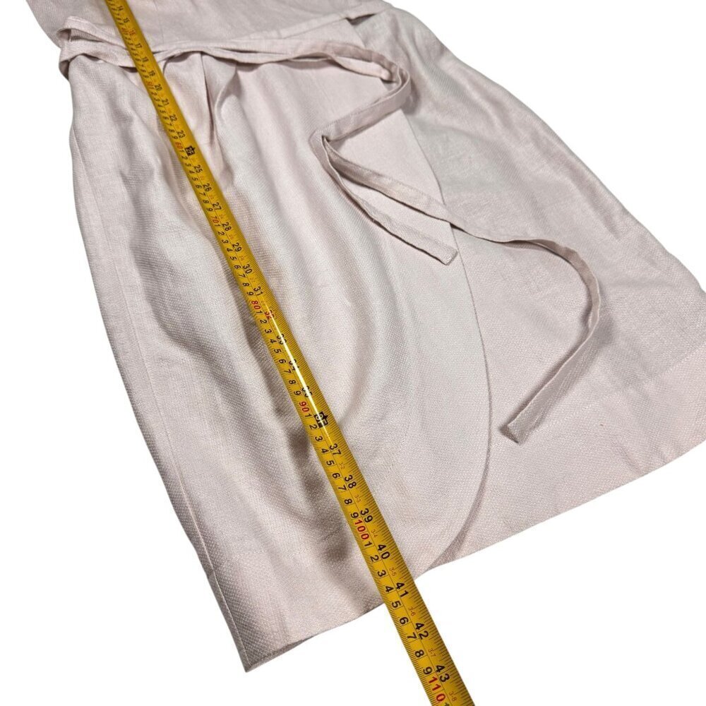 Diane Von Furstenberg Linen Wrap Dress Sz.8 Lilac Short Sleeve Minimalist Preppy - Picture 9 of 13
